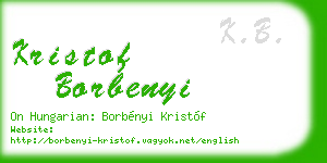 kristof borbenyi business card